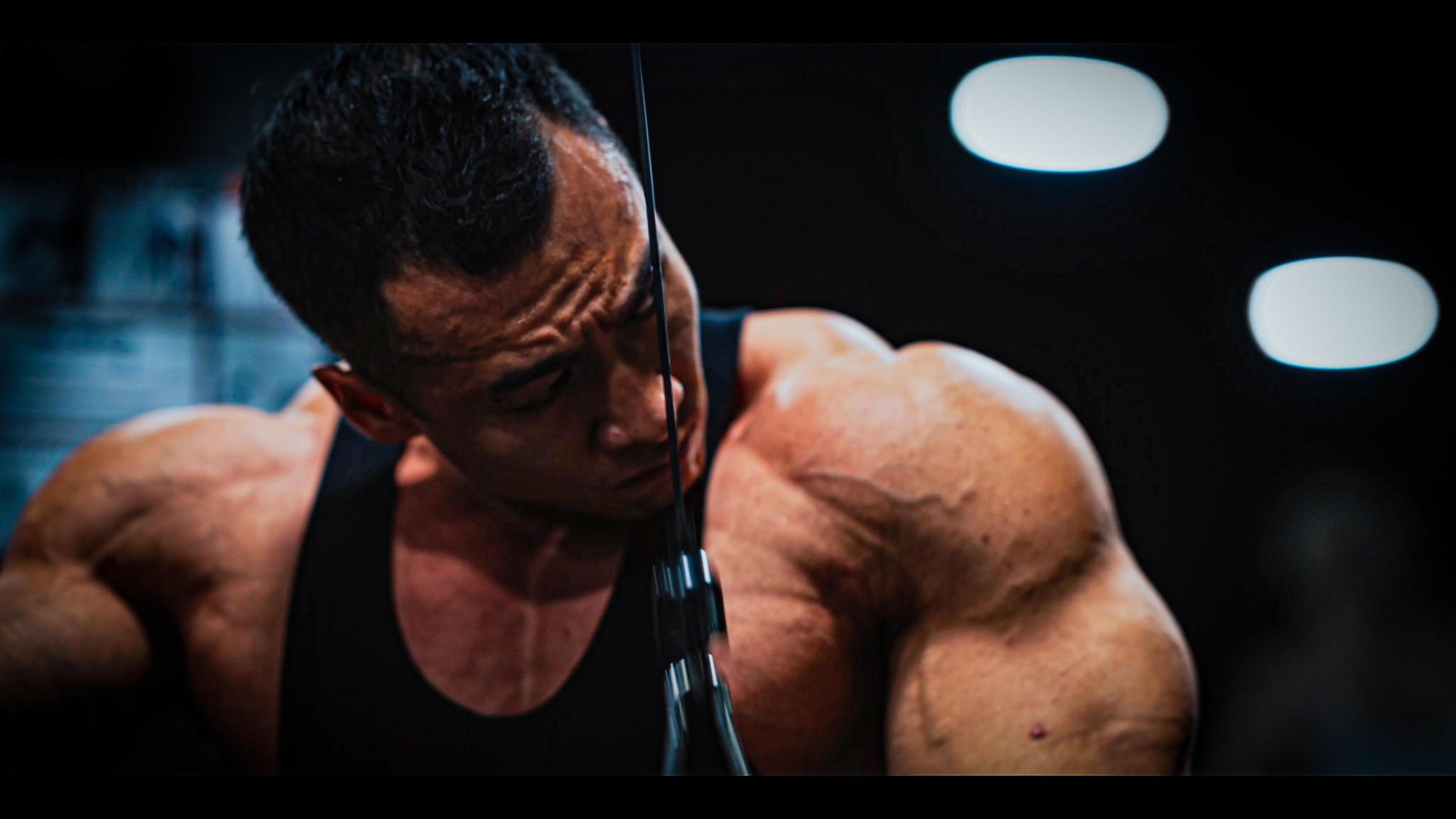 Close-up of Nick Koeu training